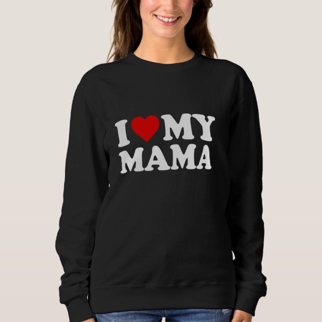 Eu Amo Minha Mãe Pullover De Coração Vermelha (Frente)