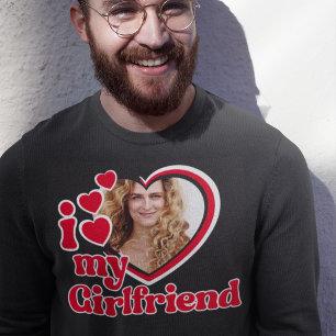 Eu Amo Minha Namorada Camiseta Preta Personalizada
