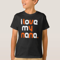 Eu Amo Minha Nana Camiseta Preta Unisex para Crian
