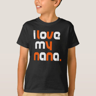 Eu Amo Minha Nana Camiseta Preta Unisex para Crian