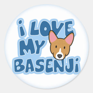 Eu amo minhas etiquetas de Basenji