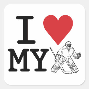 Eu amo minhas etiquetas do Goalie do hóquei