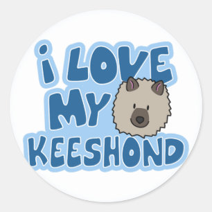 Eu amo minhas etiquetas do Keeshond