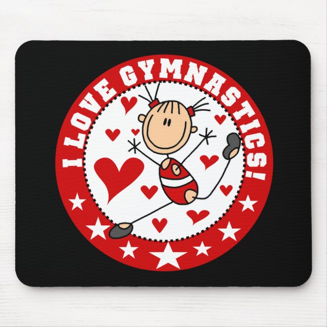Eu Amo Mousepad de Ginástica (Frente)