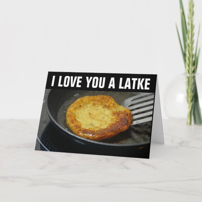 EU AMO MUITO UM LATKE Cartões de Boas Festas de Ha (Frente)