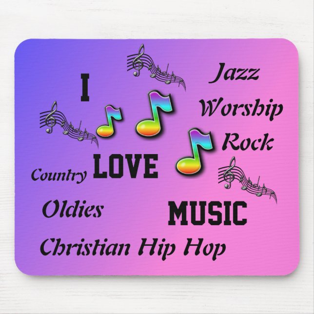 EU AMO MÚSICA MOUSEPAD (Frente)