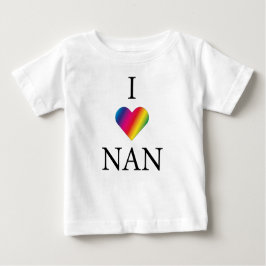 EU AMO NAN RAINBOW CORAÇÃO Bebê T-Shirt