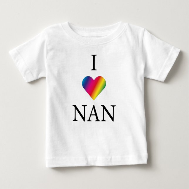 EU AMO NAN RAINBOW CORAÇÃO Bebê T-Shirt (Frente)
