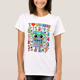 Eu Amo Números Camiseta de Matemática para Profess