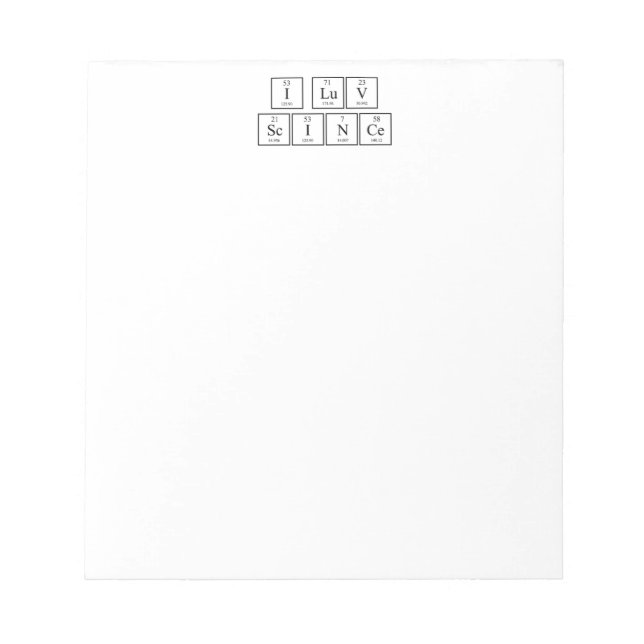 Eu amo o Bloco de Notas de Ciência (Frente)