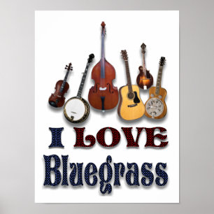 EU AMO O BLUEGRASS - POSTER