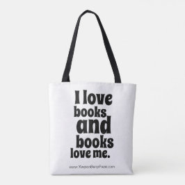 Eu amo o bolsa dos livros (branco e o preto)
