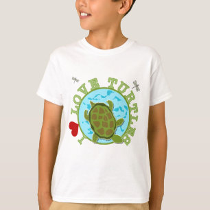 Eu amo o camiseta e os presentes das tartarugas