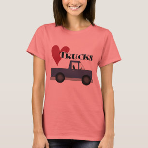 Eu amo o camiseta e os presentes dos caminhões (d
