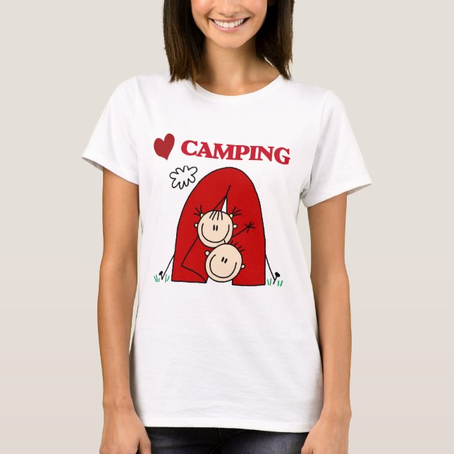 Eu amo o camiseta e presentes de acampamento (Frente)