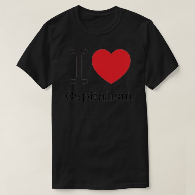 Eu Amo O Capitalismo Camiseta Essencial (Frente do Design)