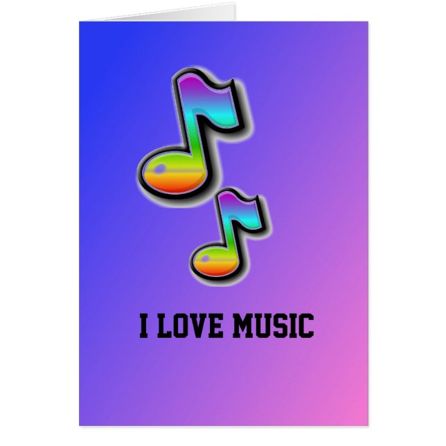 Eu amo o cartão da música (Frente)