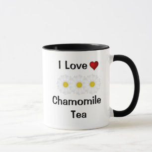 Eu amo o copo de chá da camomila & a caneca