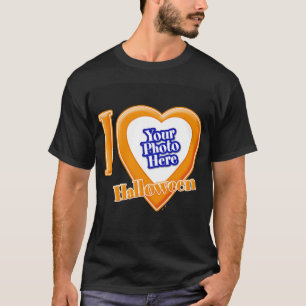 Eu Amo O Dia das Bruxas Com Sua Camiseta Fotográfi
