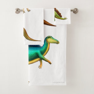 Eu amo o grupo de toalha de banho dos dinossauros