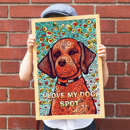 Eu Amo O Meu Cão Adulto Colorir Poster