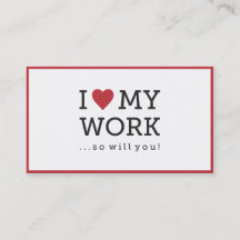 Eu Amo O Meu Cartão de visita De Trabalho