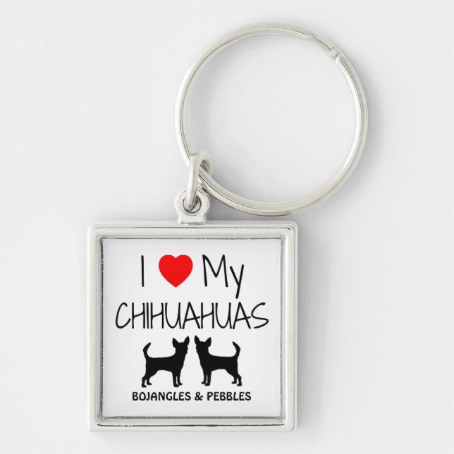 Eu Amo O Meu Chaveiro Personalizado Chihuahua (Frente)