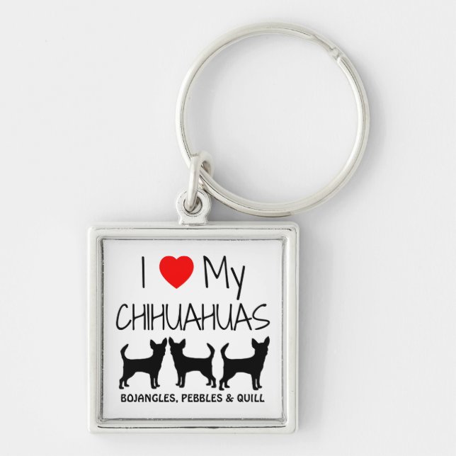 Eu Amo O Meu Chaveiro Personalizado Chihuahua (Frente)