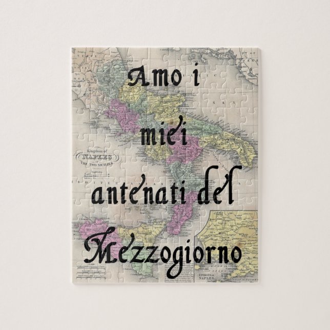 Eu amo o meu Quebra-cabeça de Ancestrais Italianos (Vertical)