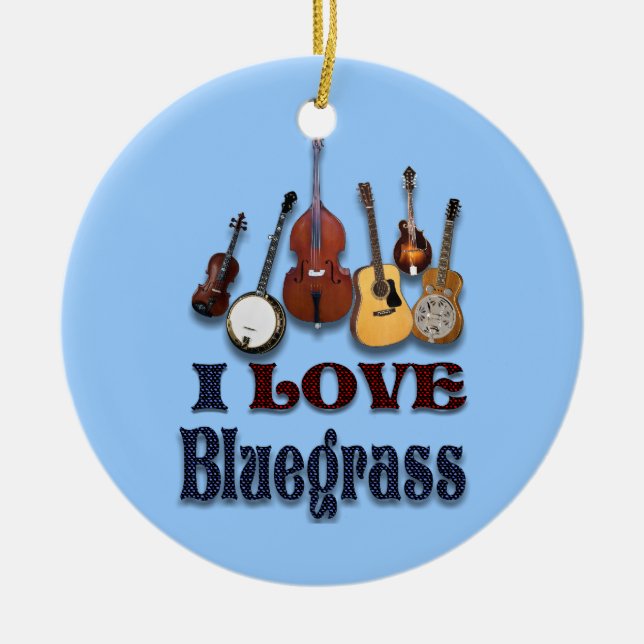 EU AMO O ORNAMENTO DO BLUEGRASS (Frente)