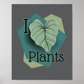 Eu amo o poster de plantas