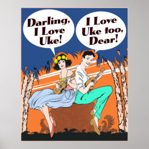 Eu amo o poster de Uke