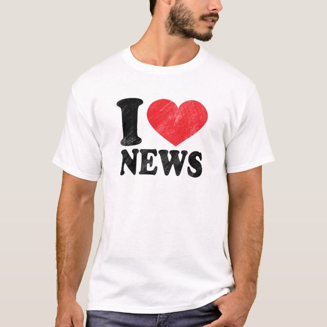 Eu amo o t-shirt básico da notícia (Frente)