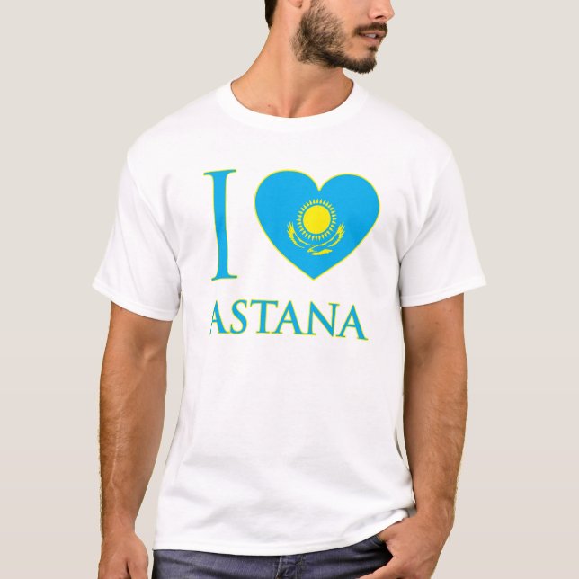 Eu amo o t-shirt básico de Astana (Frente)