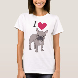 Eu amo o t-shirt bonito da parte superior do cão