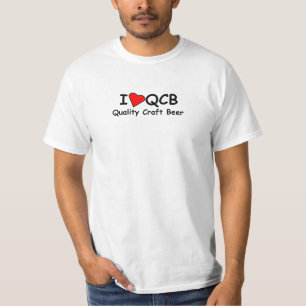 Eu amo o t-shirt branco de QCB (cerveja do