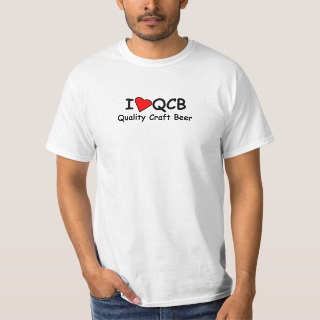 Eu amo o t-shirt branco de QCB (cerveja do (Frente)