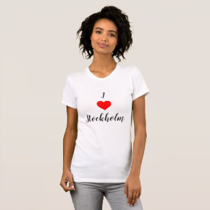 Eu amo o t-shirt cabido das mulheres de Éstocolmo,