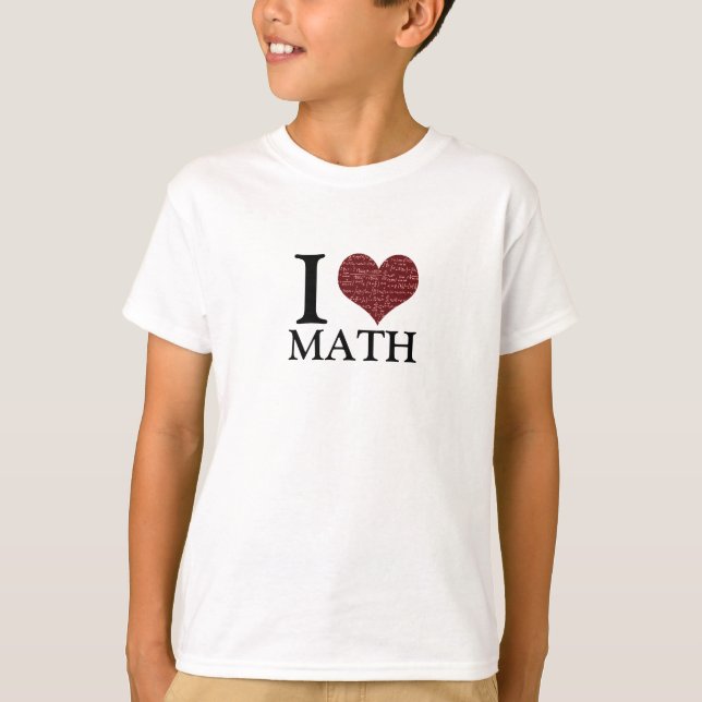 Eu amo o t-shirt da matemática (Frente)
