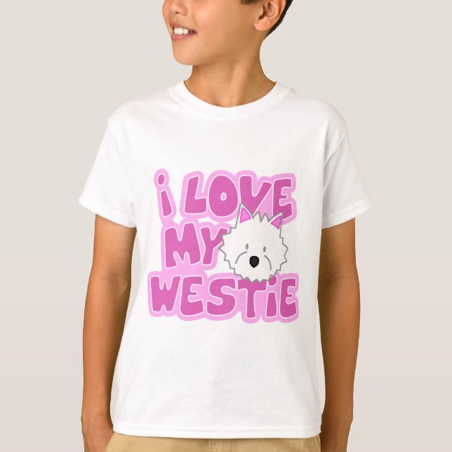 Eu amo o t-shirt da minha criança de Westie (Frente)