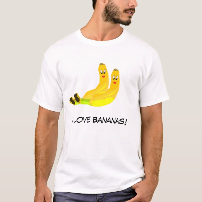 Eu amo o t-shirt das bananas (Frente)