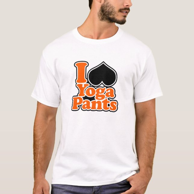 Eu amo o t-shirt das calças da ioga (Frente)