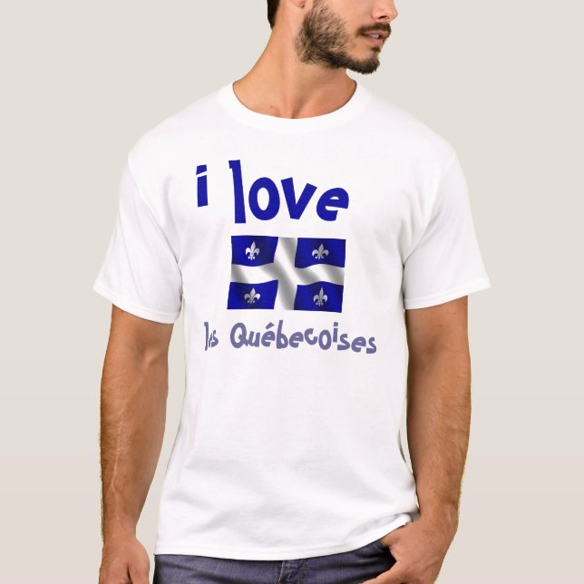 Eu amo o t-shirt das meninas de Quebeque (Frente)