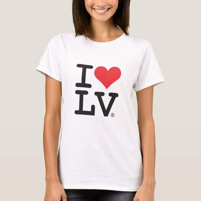EU AMO O T-SHIRT DAS SENHORAS DE LV® (Frente)