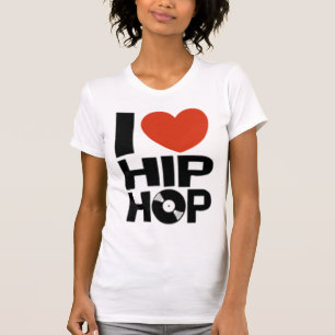 EU AMO o t-shirt de HIP HOP (as mulheres)