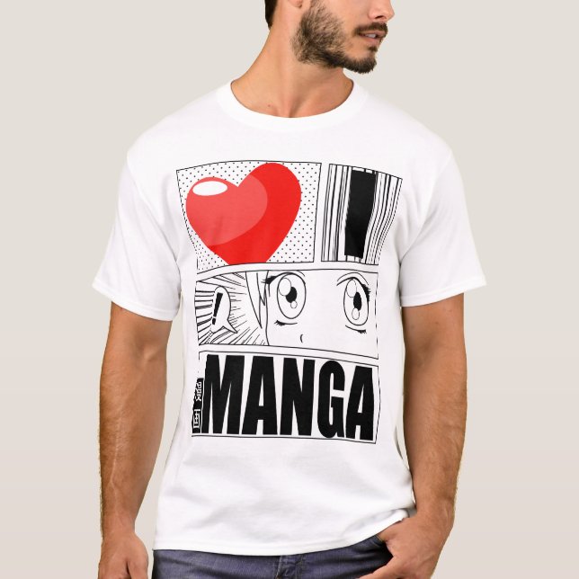 EU AMO o t-shirt de MANGA (Frente)