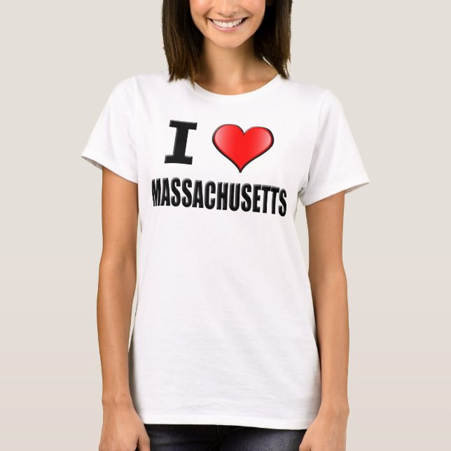 Eu amo o t-shirt de Massachusetts - mulheres (Frente)