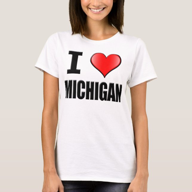 Eu amo o t-shirt de Michigan - mulheres (Frente)