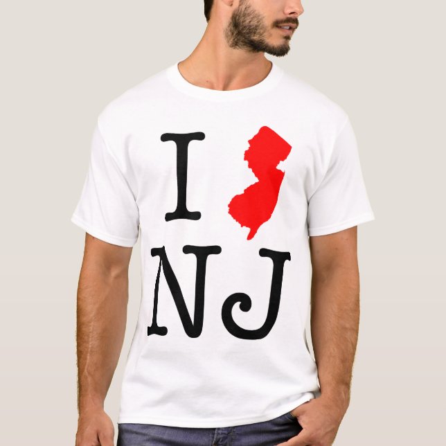 Eu amo o t-shirt de NJ New-jersey (Frente)