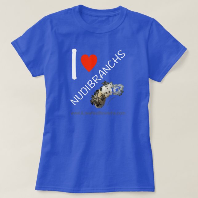 Eu amo o t-shirt de Nudibranchs para mulheres (Frente do Design)